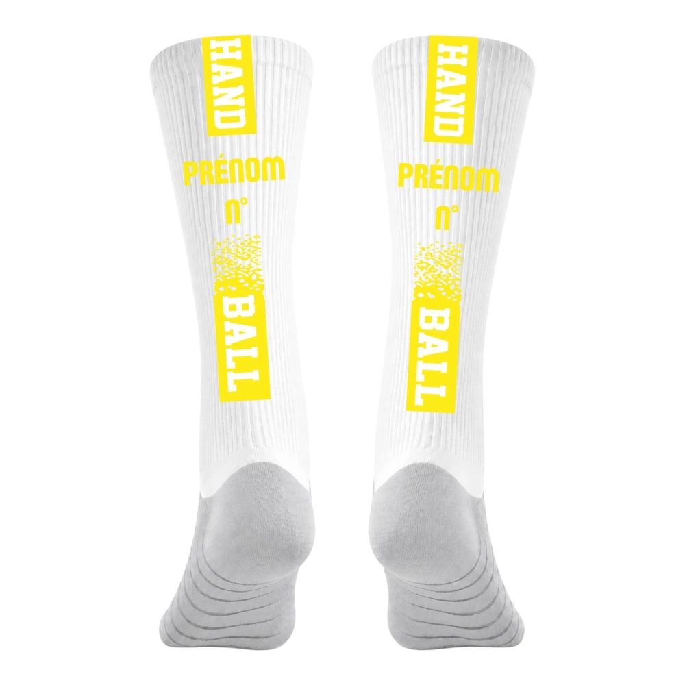 Chaussettes à personnaliser HANDBALL Jaune Chaussettes à personnaliser HANDBALL Jaune