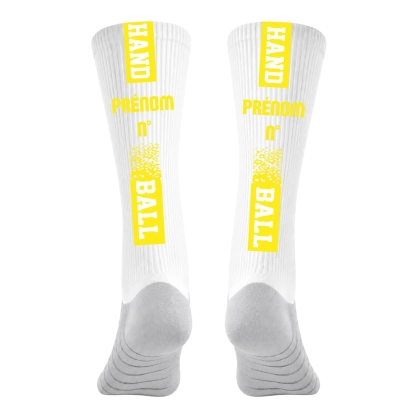 Chaussettes à personnaliser HANDBALL Jaune - Espace-Handball.com