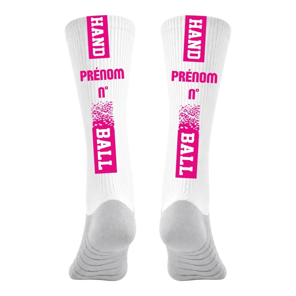Chaussettes à personnaliser HANDBALL Rose Chaussettes à personnaliser HANDBALL Rose