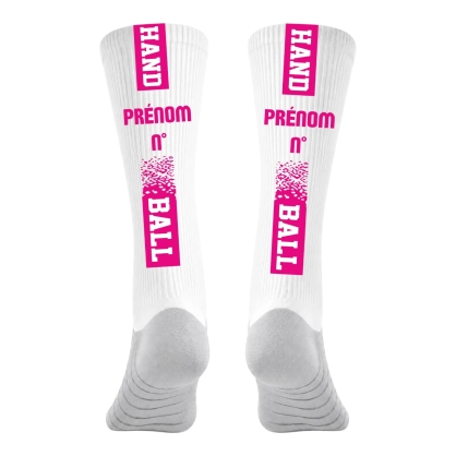 Chaussettes à personnaliser HANDBALL Rose - Espace-Handball.com