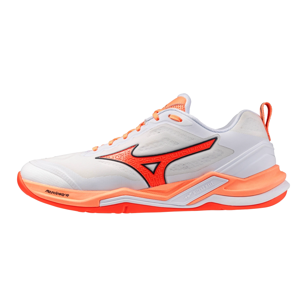 Chaussures Wave Stealth Elite Mizuno Blanc/Saumon Chaussures Wave Stealth Elite Mizuno Blanc/Saumon