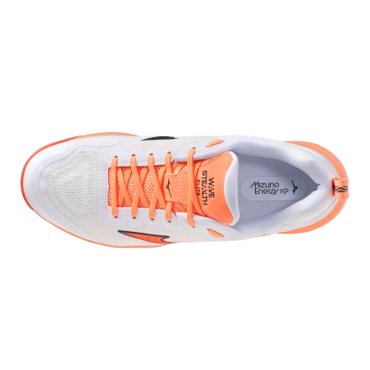 Chaussures Wave Stealth Elite Mizuno Blanc/Saumon - Espace-Handball.com