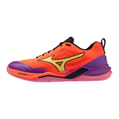Chaussures Wave Stealth Elite Mizuno Lava Orange Limitée - Espace-Handball.com