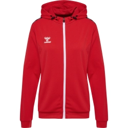 Veste à capuche HMLAuthentic Hummel rouge femme - Espace-Handball.com