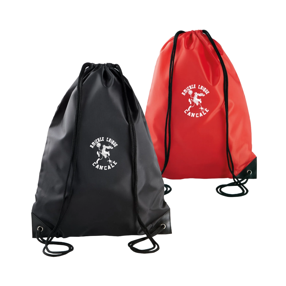 Sac à dos avec cordelettes Noir ou Rouge ALC