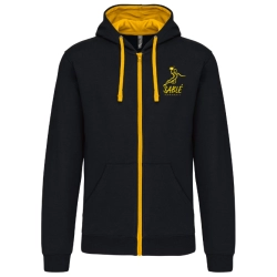 Sweat capuche Noir/Jaune Sablé HB - Espace-Handball.com