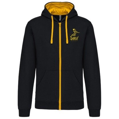 Sweat capuche Noir/Jaune Sablé HB - Espace-Handball.com