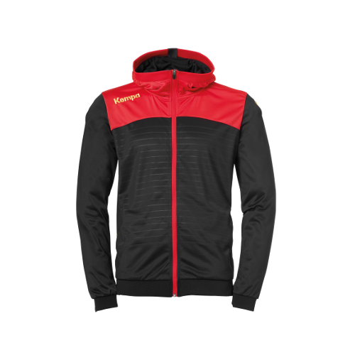 Veste Capuche Handball Emotion 2.0 Kempa - Junior Noir/Rouge