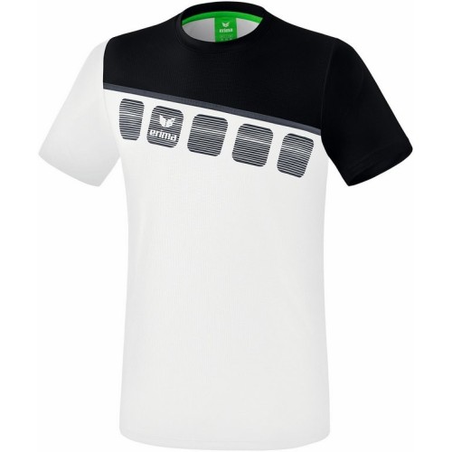 T-Shirt 5-C Handball Erima Blanc/Noir - Adulte