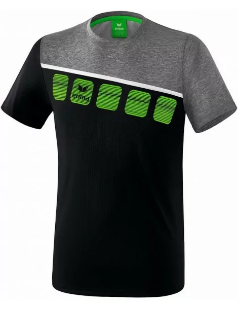 T-Shirt 5-C Handball Erima Noir/Gris - Adulte
