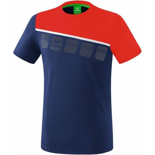 T-Shirt 5-C Handball Erima Navy/Rouge - Adulte