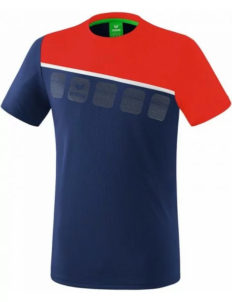 T-Shirt 5-C Handball Erima Navy/Rouge - Adulte