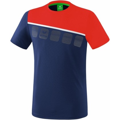 T-Shirt 5-C Handball Erima Navy/Rouge - Adulte